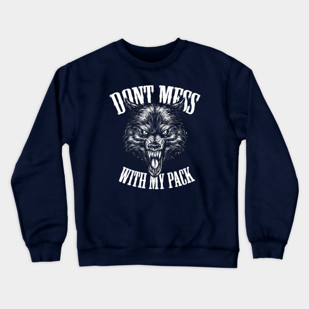 Angry Wolf Face / Wolf Pack Family Member Crewneck Sweatshirt by NINE69